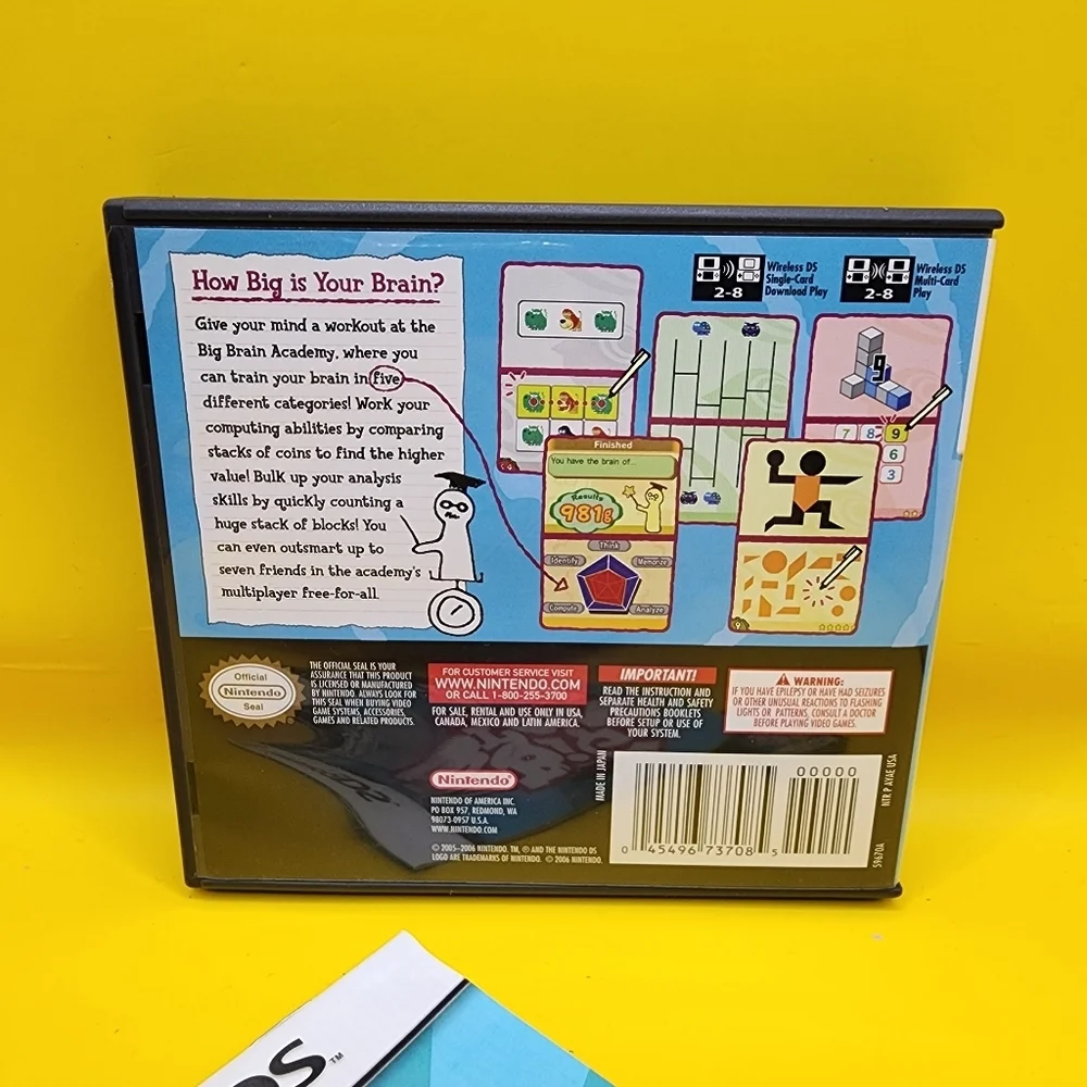 Big Brain Academy (Nintendo DS, 2006) Complete